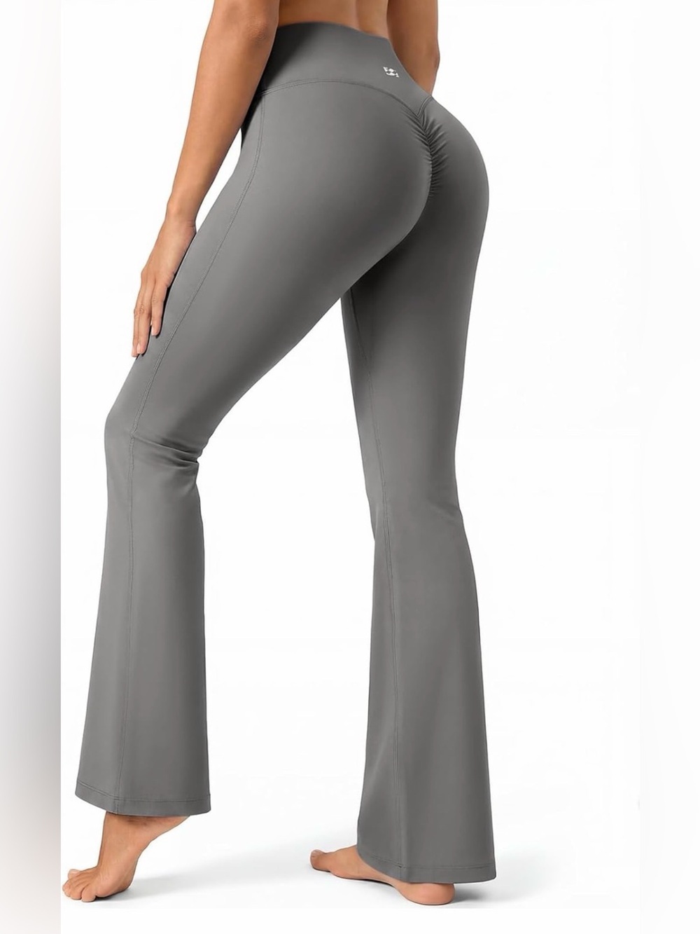 INNO MINT High Waist Scrunch Butt Flare Yoga Pants Gray Size L 12/14 NWT